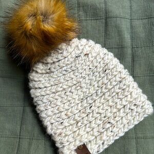 Handmade crocheted wool beanie